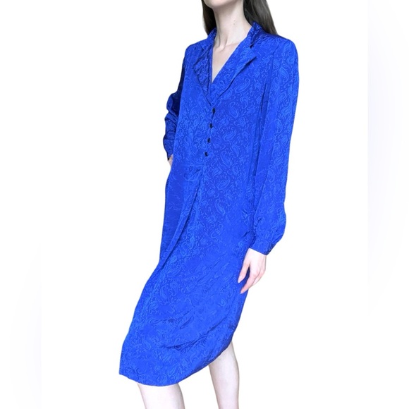 LIZ CLAIBORNE 90’s Vintage Silky Dress - Picture 5 of 7